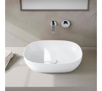 Vasque à poser VitrA Options 5995B401-0016 59 x 40,5 cm, ovale, sans trop-plein ni trou de robinetterie, coloris Edelweiss VC