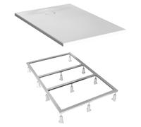 VitrA Receveur acrylique ultra-plat LEAF 120x80cm Blanc texturé, PN 24, classe C + set de pieds