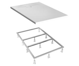 VitrA Receveur acrylique ultra-plat LEAF 120x80cm Blanc texturé, PN 24 set de pieds