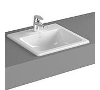 Vitra S20 vasque à encastrer 5463B003-0001 45 x 45 cm, blanc, trop-plein / trou pour robinet au milieu
