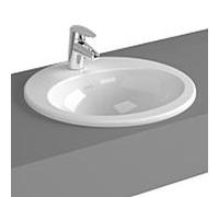 Vitra S20 vasque à encastrer 5467B003-0001 47,5 x 42,5 cm, blanc , trop-plein / trou pour robinet au milieu