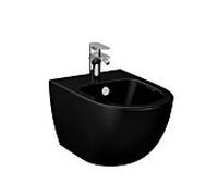 Vitra Sento bidet mural 4338B070-1046 36,5x54cm, avec trop-plein, 1 trou pour robinetterie au milieu, noir brillant