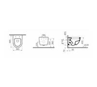 Vitra - SENTO Cuvette compacte 49,5 cm avec fixations invisibles + abattant ultra-fin softclose (SentoCompact)