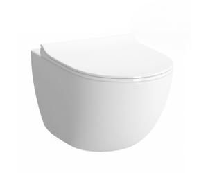 Vitra - SENTO Cuvette compacte sans bride 49,5cm + abattant ultra-fin avec frein de chute (SentoCompactRimless)