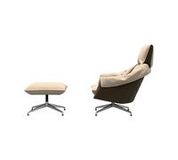 Vitra - Set fauteuil pivotant & ottoman Beige