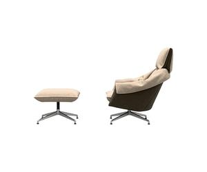 Vitra - Set fauteuil pivotant & ottoman Beige