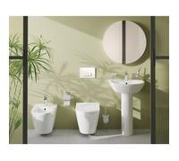 Vitra - Set Integra WC sans bride + Abattant avec frein de chute en Duroplast + bidet suspendu et trop-plein, 35,5x54 cm, blanc