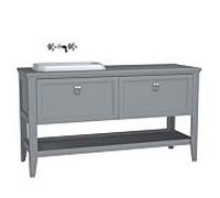 Vitra Valarte meuble vasque à encastrer 62205 118 x 52 x 87,5 cm, gauche, 2 blanc pleins, corps gris mat / vasque match1 brillant