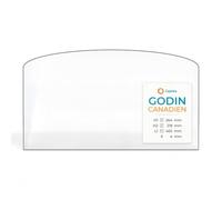 Vitre Godin Canadien - Verre Rectangle cintré pour poêle à Bois - 465 x 264/218 mm (L1 x H1 / H2) - 4 mm