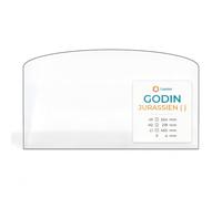 Vitre Godin JURASSIEN - Verre Rectangle cintré pour poêle à Bois - 465 x 264/218 mm (L1 x H1 / H2) - 4 mm