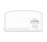 Vitre Godin NORVEGIEN - Verre Rectangle cintré pour poêle à Bois - 465 x 264/218 mm (L1 x H1 / H2) - 4 mm