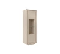 Vitrine 1 porte beige poudré et verre piètement socle - AZONTO - ALTOBUY Beige