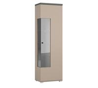 Vitrine 1 porte collection NESS - Finition Congo & Anthracite - 10 niches de rangement - Sans LED
