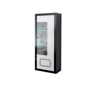 Vitrine 1 Porte Droite Laqué Noir et Blanc - ROBBIE -