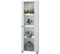 Vitrine 1 Porte Droite Laquée Blanche avec Leds - MARIKA - ALTOBUY Blanc G