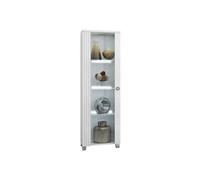 Vitrine 1 Porte Gauche Laquée Blanche avec Leds - MARIKA -