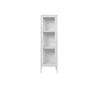 Vitrine 1 porte vitrée acier blanc 40 x 35 x 140 cm