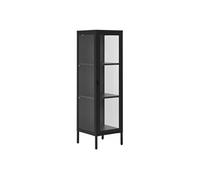 Vitrine 1 Portes Verre et Métal Noir H140cm - HENDRA -
