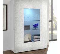 Vitrine 2 portes en verre PRISMA, coloris blanc