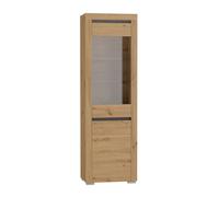 Vitrine 2 portes Petits-meubles - Kasla - 60 x 39 x 195cm - Bois et Gris Anthracite