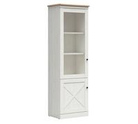 Vitrine 2 portes Petits-meubles - Victoria - 63 x 43 x 201cm - Blanc et Bois