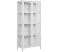 Vitrine 2 Portes Verre et Métal Blanc H175cm - HENDRA - ALTOBUY Blanc G