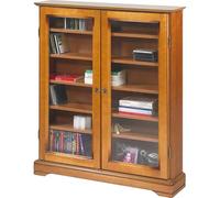 Vitrine 2 Portes Vitrées Merisier 6 Niches L 92.4 H 105.8 P 21.5 cm