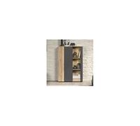 Vitrine 3 portes 90x34x132 cm décor chêne et anthracite - YANN