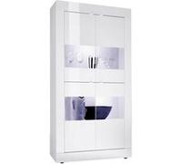 Vitrine 4 Portes Finition Blanc Laqué Weiss avec Leds - OTELLO - ALTOBUY Blanc G