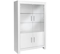 Vitrine 4 Portes Laquée Blanc Brillant avec Eclairage Led - DENAE - ALTOBUY Blanc G