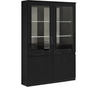 Vitrine 4 Portes Laquée Noir Brillant avec Leds - DEYTON - ALTOBUY Noir G