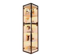 Vitrine 40/40/170 cm blanche en acrylique et MDF avec LED multicolore