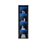 Vitrine 55/38/166 cm noire en panneau de particules avec éclairage LED