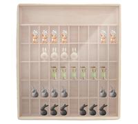 Vitrine, 6 étages, 50 compartiments, bois de pin, dimensions 59,6 × 62,6 cm, poids net 4,27 kg