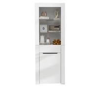 Vitrine 60/35,5/165 cm blanche en panneau de particules avec LED intégrées