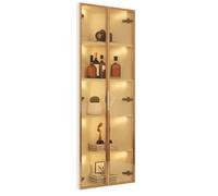 Vitrine 62/35/160 cm blanche en MDF et verre avec éclairage LED intégré