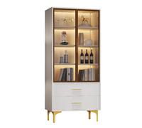 Vitrine 70/35/150 cm blanche en panneau de particules avec LED