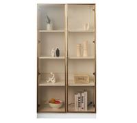 Vitrine 80/40/160 cm blanche aus panneau de particules avec éclairage LED