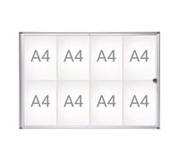Vitrine d'affichage extraslim, 8 x A4, aluminium