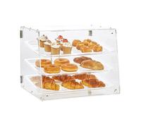 Vitrine à gâteaux -VEVOR- Présentoir à Pâtisserie Vitrine de Boulangerie en Acrylique à 3 Niveaux,510x350x35mm,Transparent,amovible