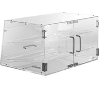 Vitrine à pâtisseries, vitrine de boulangerie commerciale à 2 niveaux, boîte de présentation en acrylique avec accès par porte arrière et étagères amovibles, conserve la fraîcheur des beignets, bagels