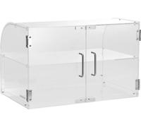 Vitrine à pâtisseries, vitrine de boulangerie commerciale à 2 niveaux, boîte de présentation en acrylique avec accès par porte arrière et étagères amovibles, conserve la fraîcheur des beignets, bagels