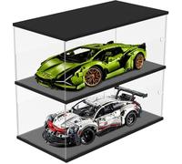 Vitrine Acrylique 2 Étagères 2 pour Lego Voiture 42115 42083 42096 - Rangement Anti-poussière