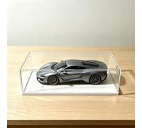 Vitrine Acrylique avec Socle en Bois Blanc pour Modèle Réduit de Voiture | Boîte de Rangement à Monter Soi-même, Longue Vitrine en Acrylique Transparente Anti-poussière(40x25x25cm (16x10x10in))