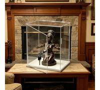 Vitrine Acrylique Boîte D'exposition de Bureau Verrouillable en Acrylique, sur Pied Grand Coffret Empilable Figurines Vintage Laiton, Boîte Rangement Ultra-transparente(10x20xH30cm/4x8x12in)