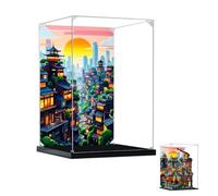 Vitrine acrylique compatible avec Le-go 71837 City Workshop (fond 1) | Boîte d'affichage anti-poussière, boîte transparente, compatible avec le modèle Le-go 71837 City Workshop. Boîte uniquement