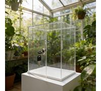 Vitrine acrylique étanche à la poussière, avec serrure et clé, pour objets de collection transparents