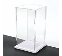Vitrine Acrylique Grande Boîte Transparente pour Jouets avec Base Blanche | Vitrine en Acrylique de 10 à 80 cm de Hauteur, Cloche Anti-poussière Empilable(25x25x50cm (10x10x20in))