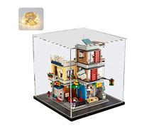 Vitrine Acrylique pour Collection pour Lego Simba 43247 21341 76781 pour Basket-Ball, Épaissie Boite Transparente Cube Vitrines et Rangements avec Lumière, Noir Intérieur 30x30x30cm