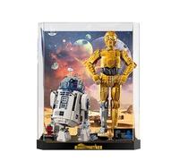 Vitrine acrylique pour Lego 75398 + 75379 Star Wars C-3PO/R2-D2, boîte anti-poussière, boîte de rangement, boîte transparente, boîte d'affichage, compatible avec Lego 75398 75379 (coque uniquement